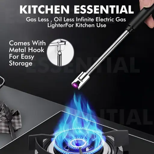 BELOXY USB Plasma Rechargeable Electric Gas Lighter for Kitchen, Pooja Room, Candles, BBQ, Multi Purpose - 360 Degree Flexible & Windproof (Multi) (Multi)
