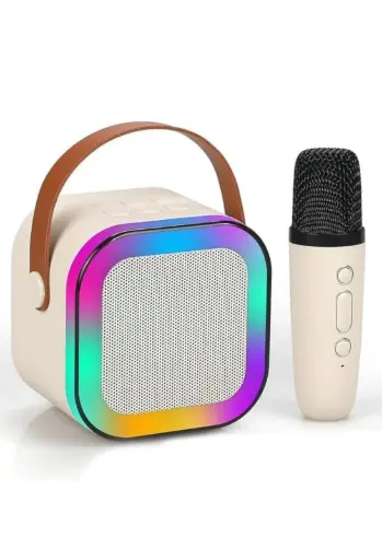 Wembley Karaoke Machine for Kids Adults, Mini Portable Blue-Tooth Karaoke Speaker with Wireless Microphone and Dynamic Lights Birthday Gift Home KTV Outdoor Travel